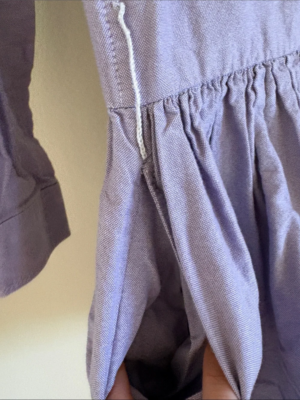 Ralph Lauren Girls Lavender Oxford Pintuck Preppy Dress (MISSING BUTTON & BELT)